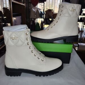 Kate Spade Billie Calf Leather Booties In Parchment Size 7B